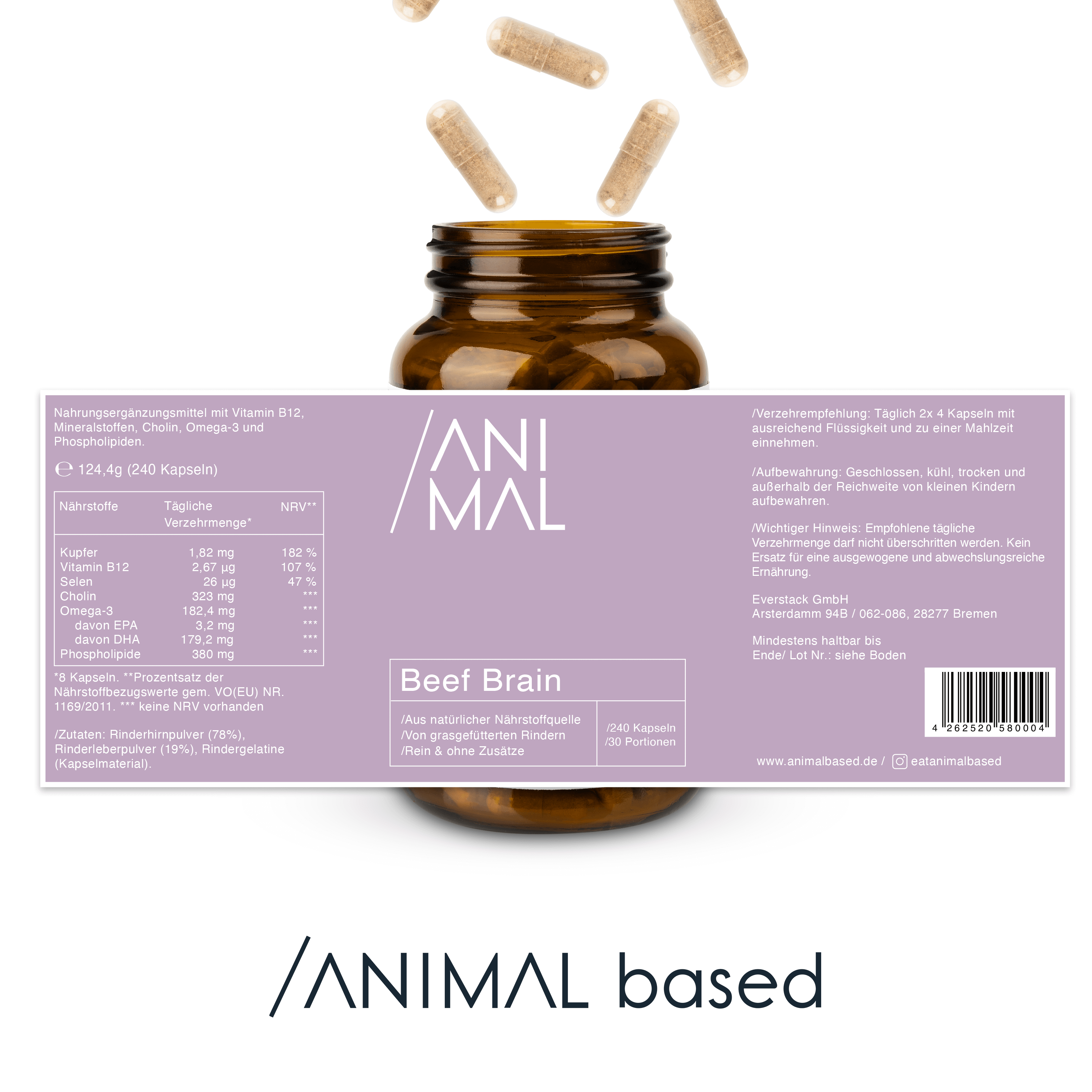 Rinderhirn Kapseln - Grass Fed Beef Brain