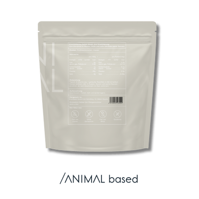 Darstellung der Naehrstoffe von Beef Bone Broth von Animal Based, 500 Gramm für 50 Portionen