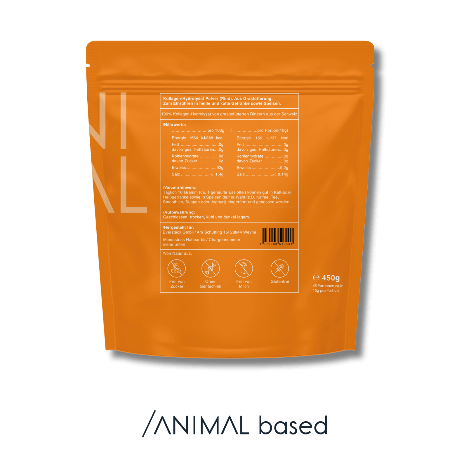 Nutrient profile of collagen peptides